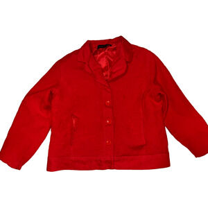 Vintage Herman Geist Linen Cropped Button Up Blazer Jacket Petites Sz 10 Lined